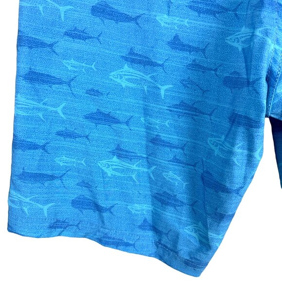Hook & Tackle Divers Board Shorts Men's 28 Blue Mahi & Tuna Fish Pattern - Picture 8 of 8